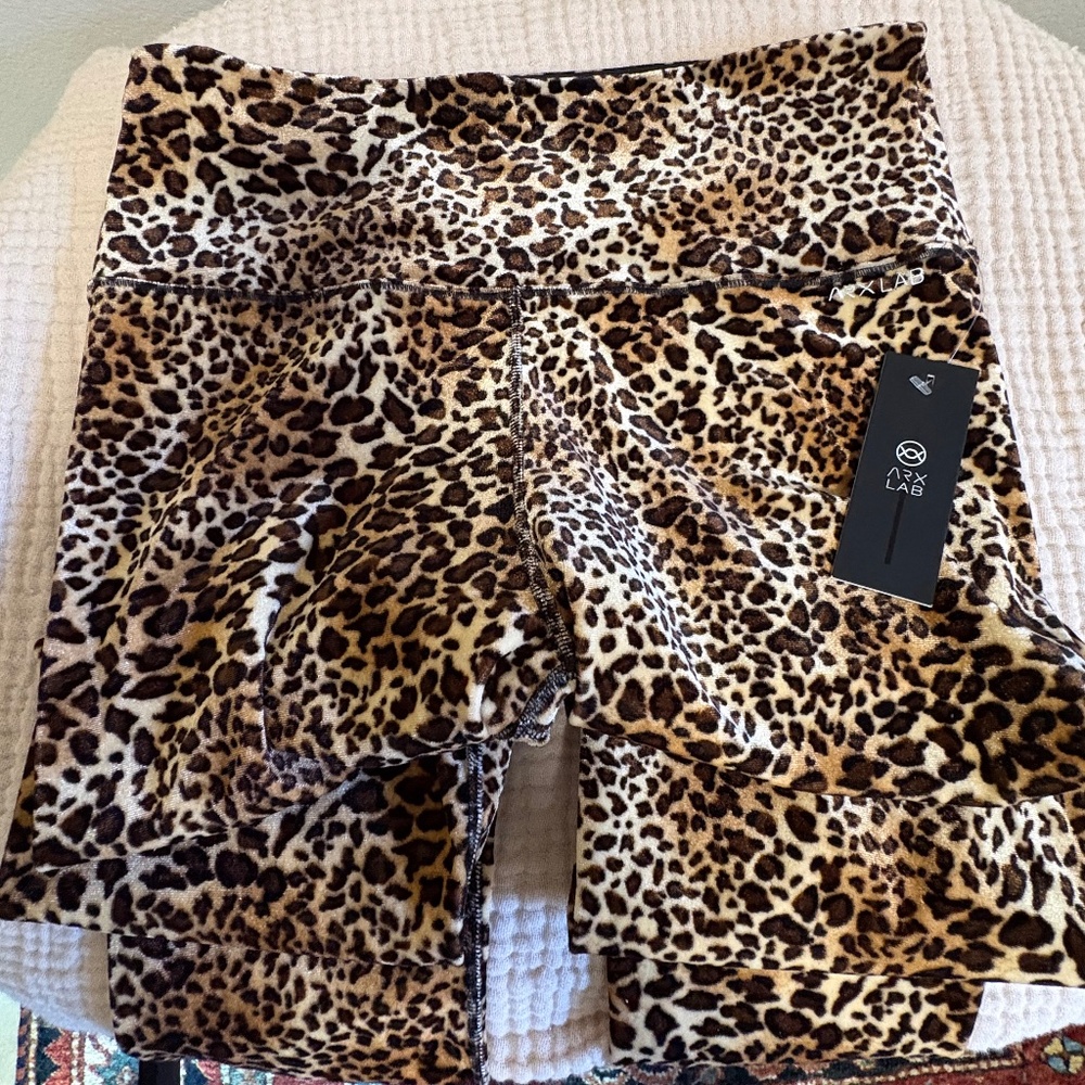 ARX Lab Velvet Leopard Leggings Athleisure NWT